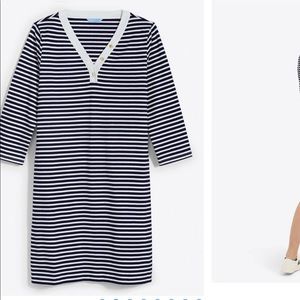 Draper James Puff Sleeve T-Shirt Dress in Nautical Stripe (XS)! EUC!